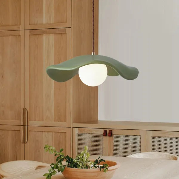 Lotus Leaf Pendant Light - Wabi Sabi Lamp for a Serene Dining Room