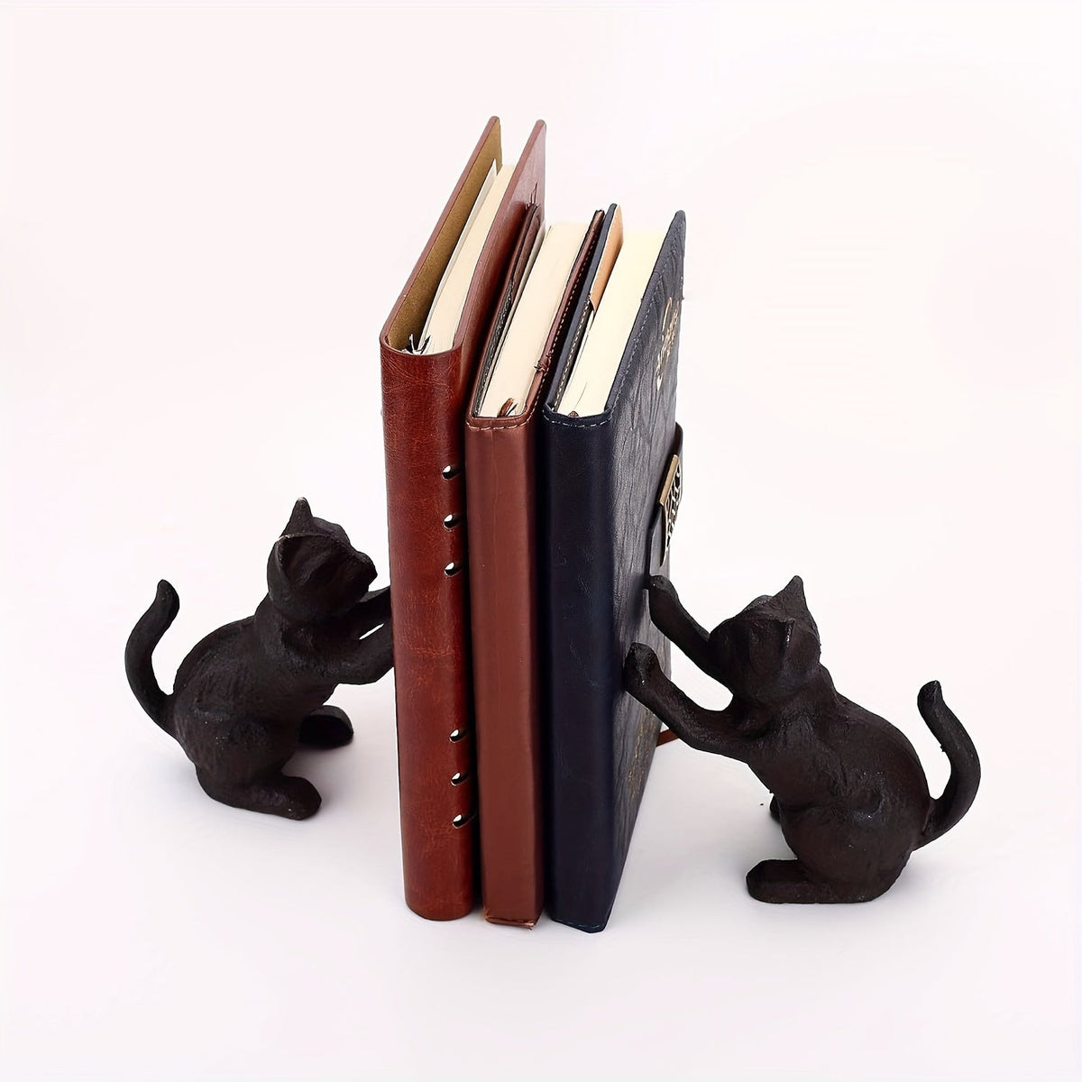 VintageCat - Cast Iron Bookends with Rustic Charm