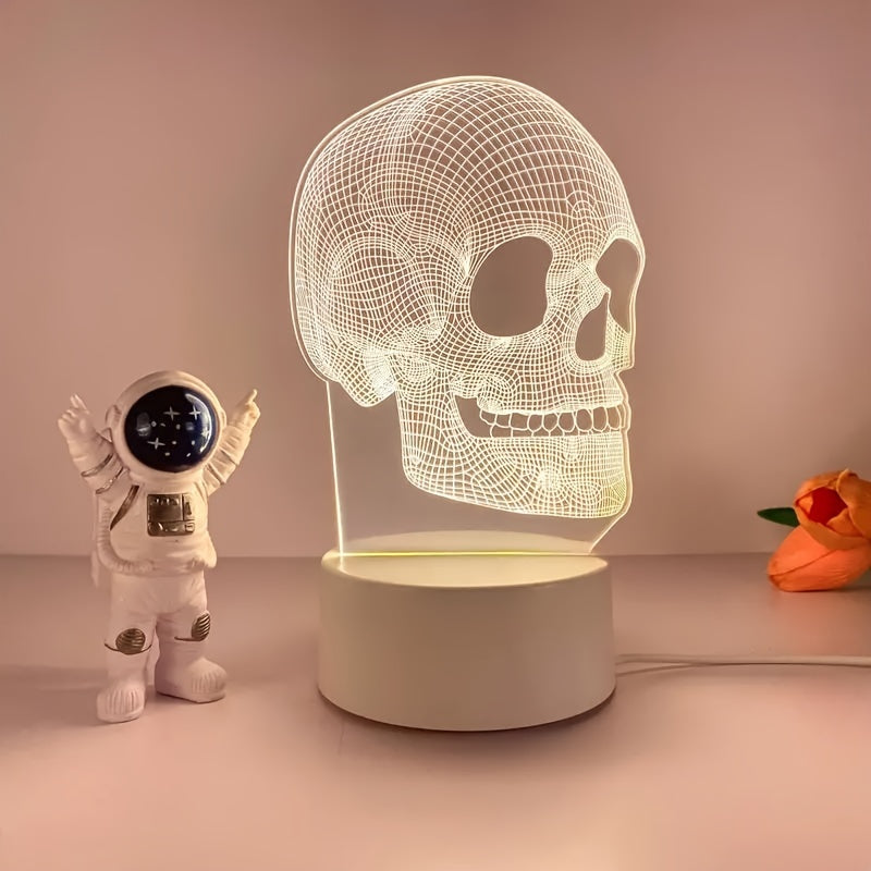 SkullGlow - 3D Geometric Skull LED Table Lamp