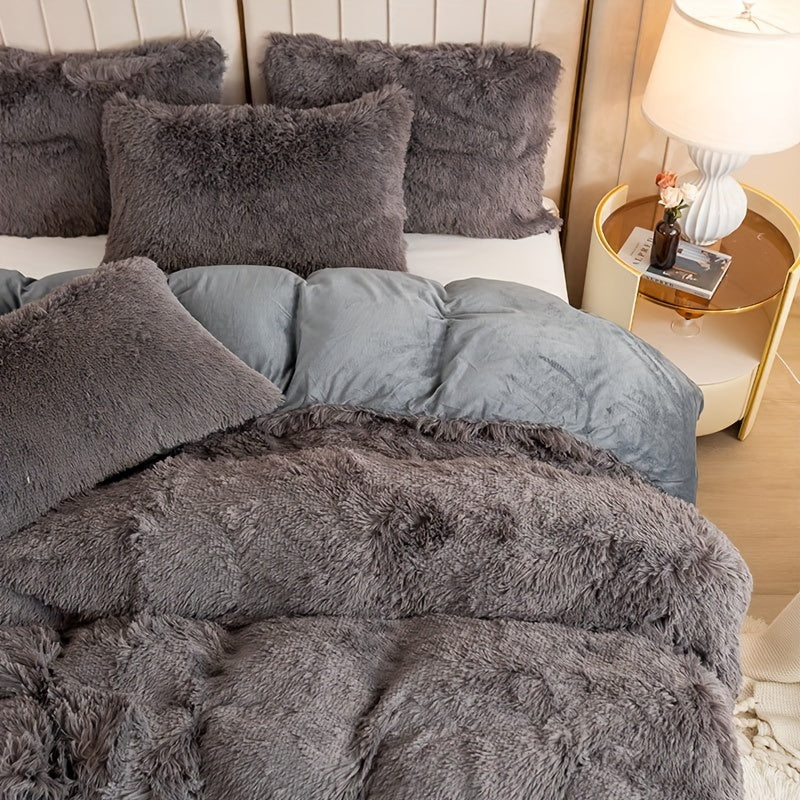 IndulgeNest - Ultra Soft Plush Duvet Cover Set with Zip Closure