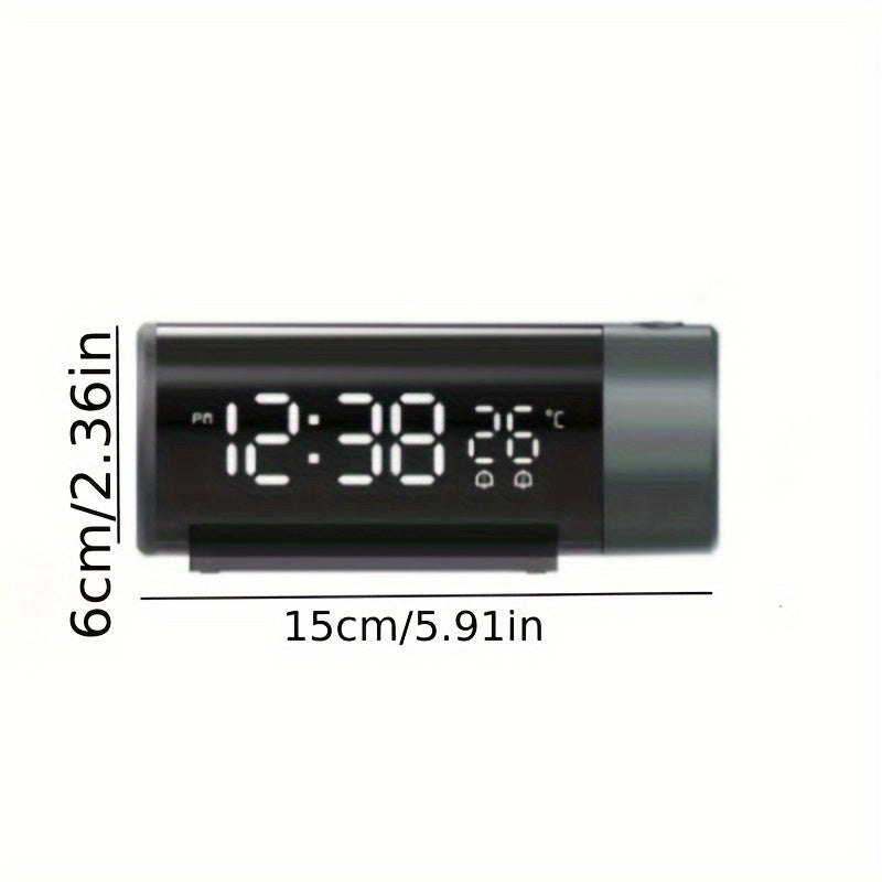 ProjectElite Clock - Modern Black Projection Alarm Clock