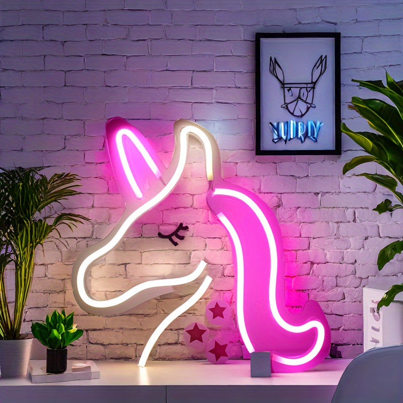 NeonMagic Light - Pink Neon Wall Lamp with Mythical Creature Design