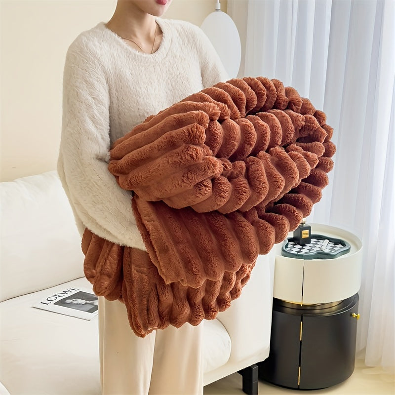 LuxFaux - Faux Rabbit Fur Throw Blanket
