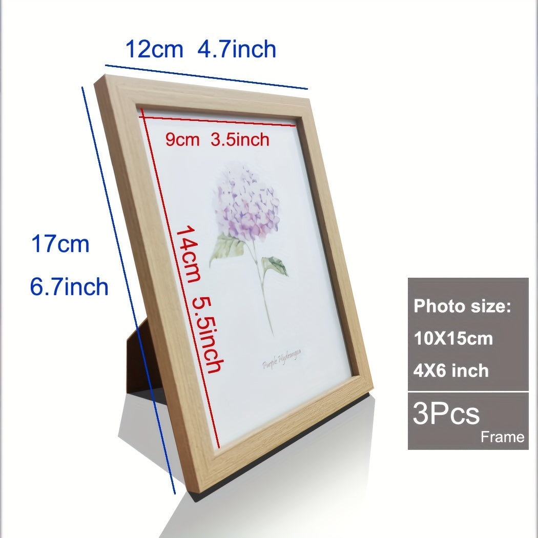 Timeless Memories - Set of 3 Wooden Photo Frames for Your Memories