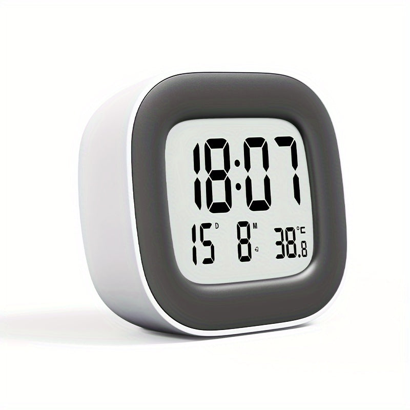 TimeView Clock - Mini Square Alarm Clock with Temperature Display