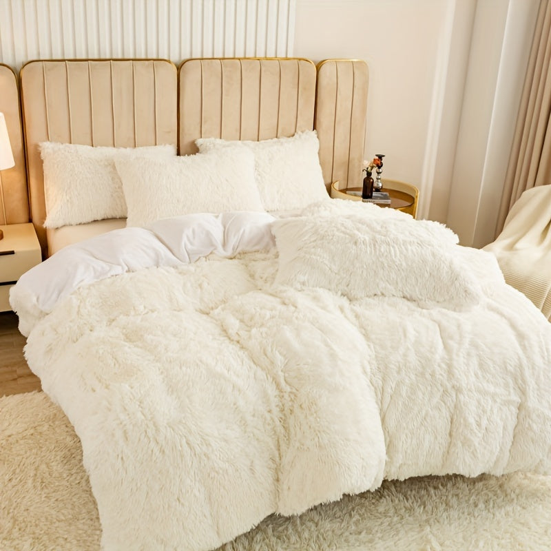 IndulgeNest - Ultra Soft Plush Duvet Cover Set with Zip Closure