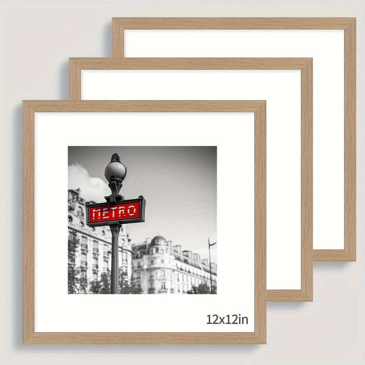 FotoFrame - Set of 3 Square Wooden Photo Frames