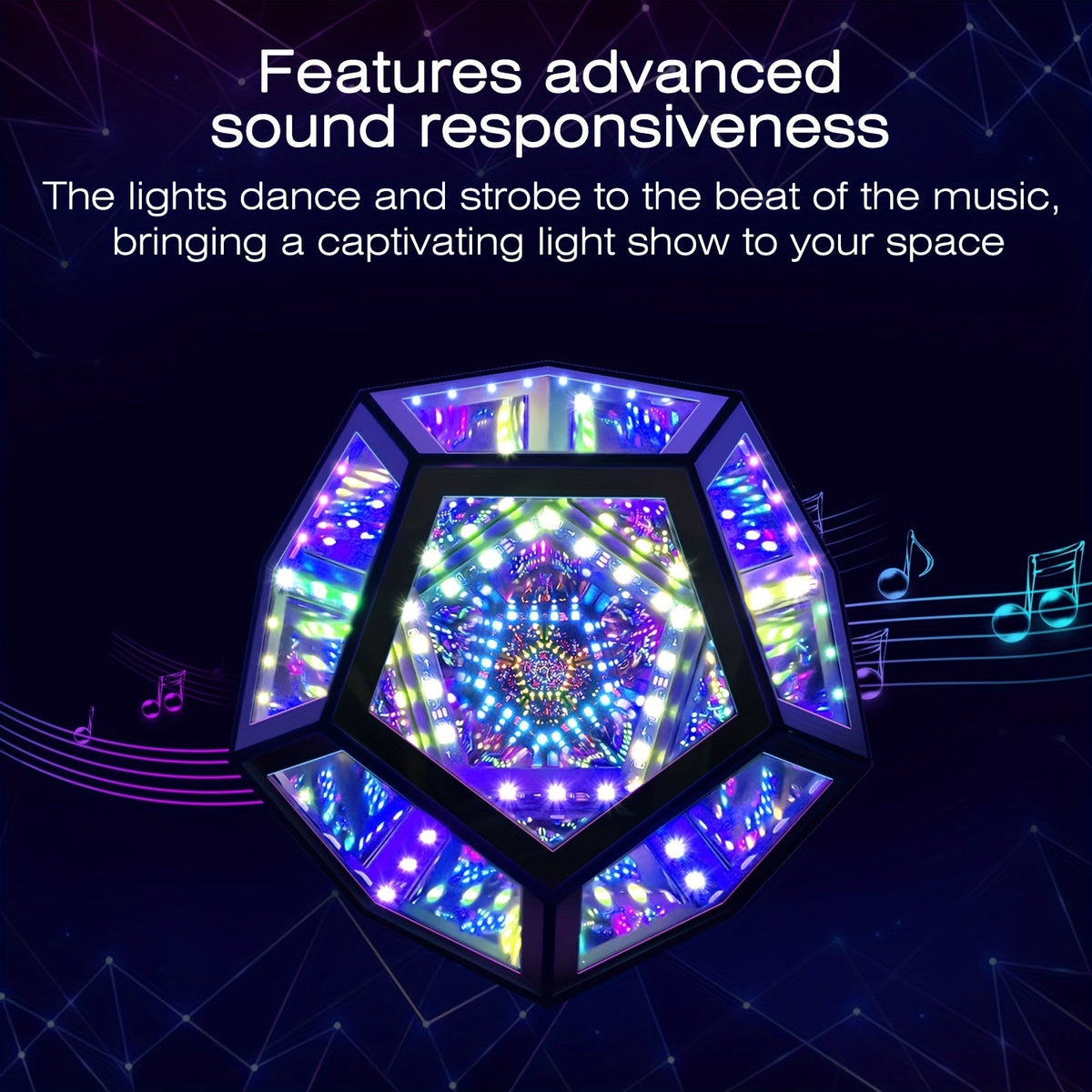 InfinityGlow - 3D Infinity Dodecahedron Lamp with RGB Lighting