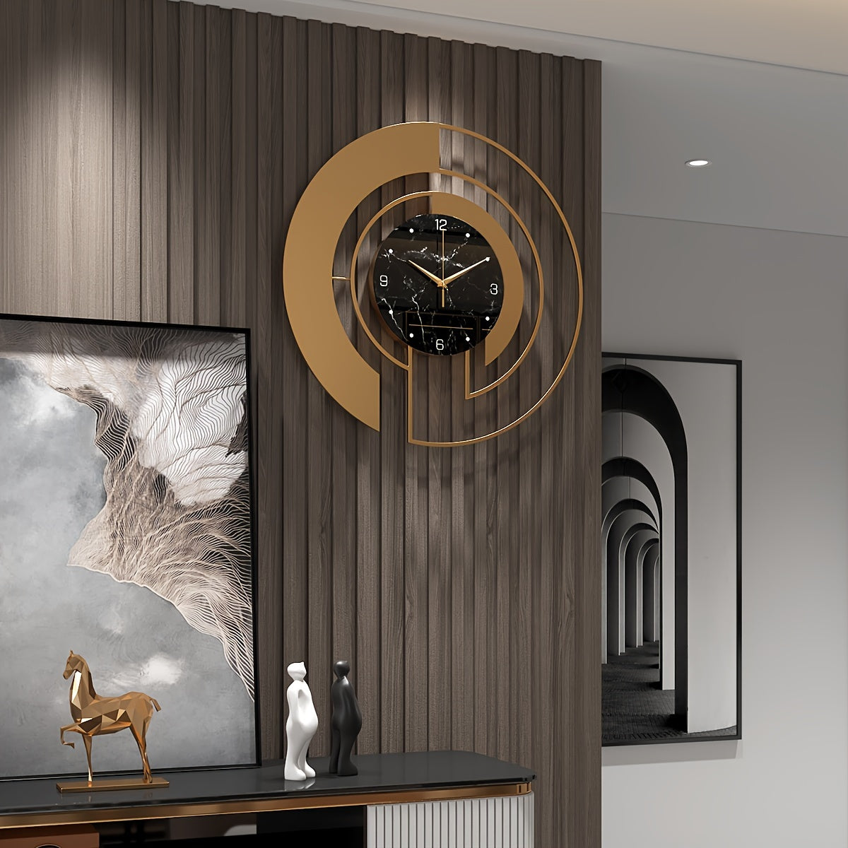 GeoGold Clock - Golden Geometric Wall Clock for Modern Interiors