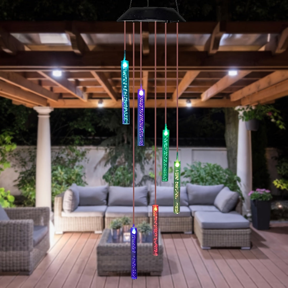 SolarChime - Solar-Powered LED Wind Chime for the Outdoors