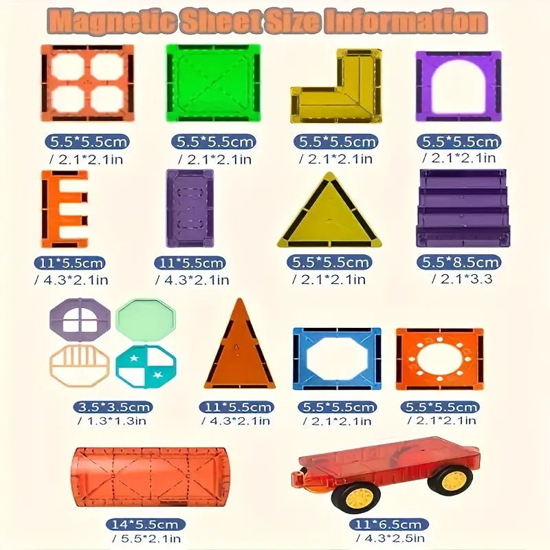 Kubrion - Magnetic Building Blocks, 69-Piece Creative Construction Set for Kids 2+