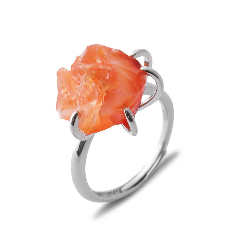 Liora - Bague réglable en cristal naturel à 6 griffes