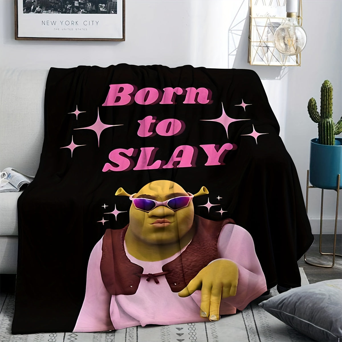 Born to Slay - Soft Anime Flannel Throw Blanket for Manga Fans