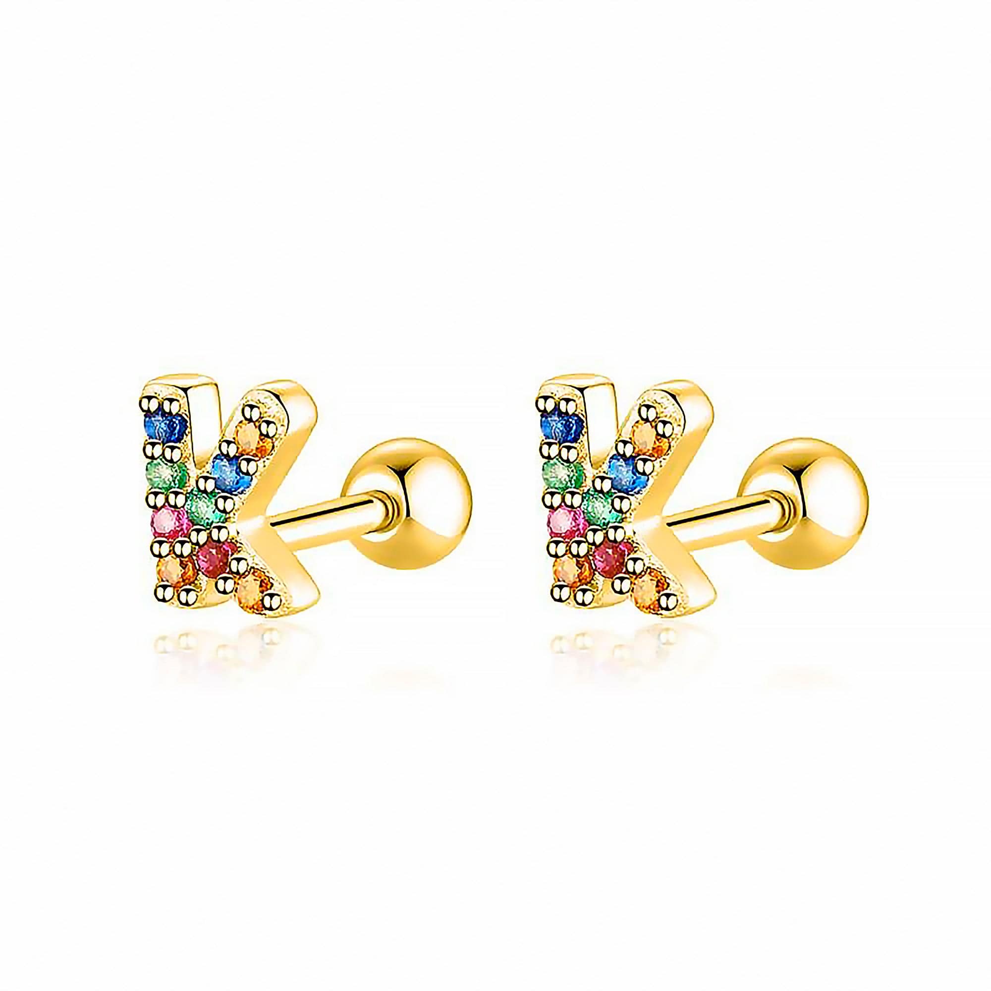 Letria - Personalised Colourful Rhinestone Initial Earrings