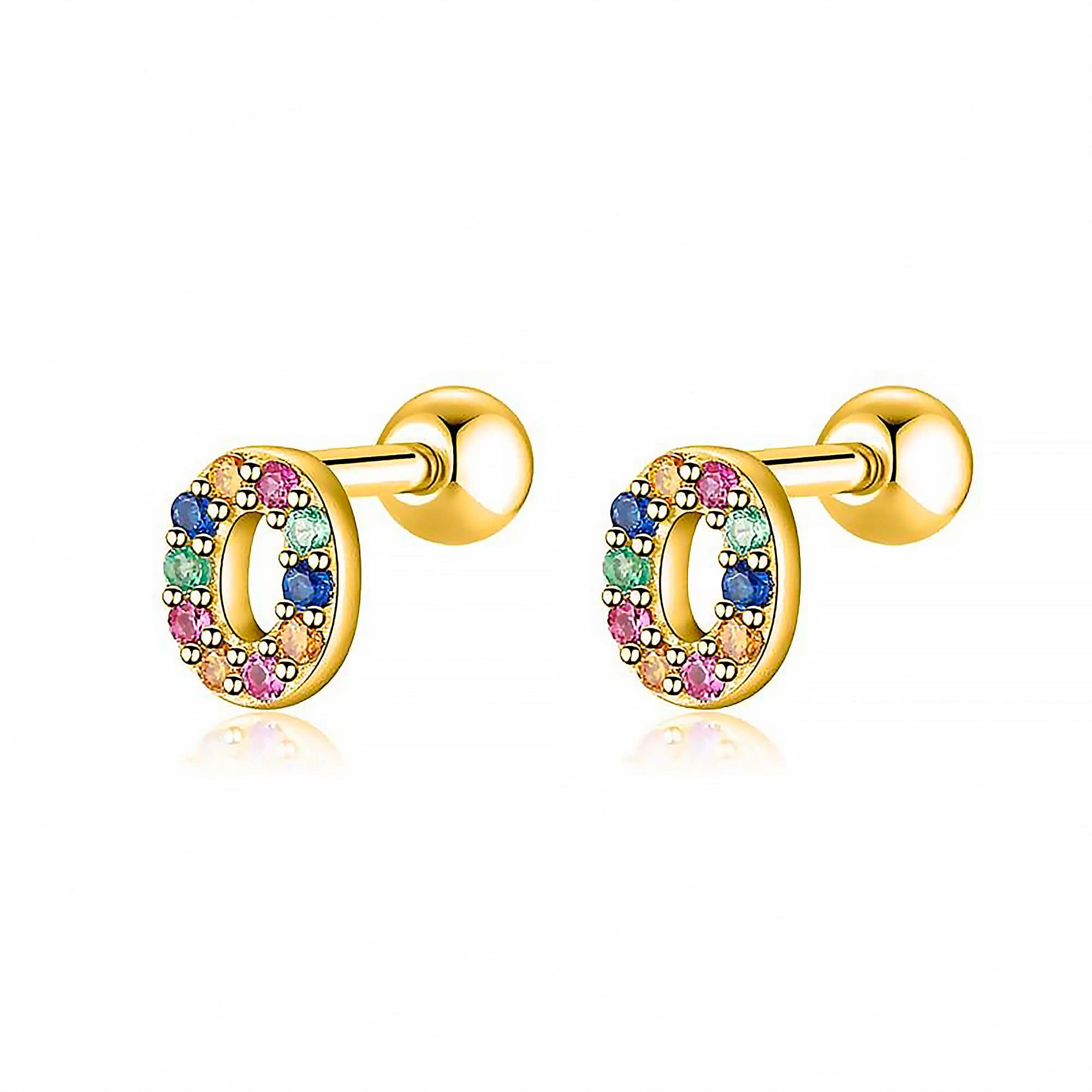 Letria - Personalised Colourful Rhinestone Initial Earrings