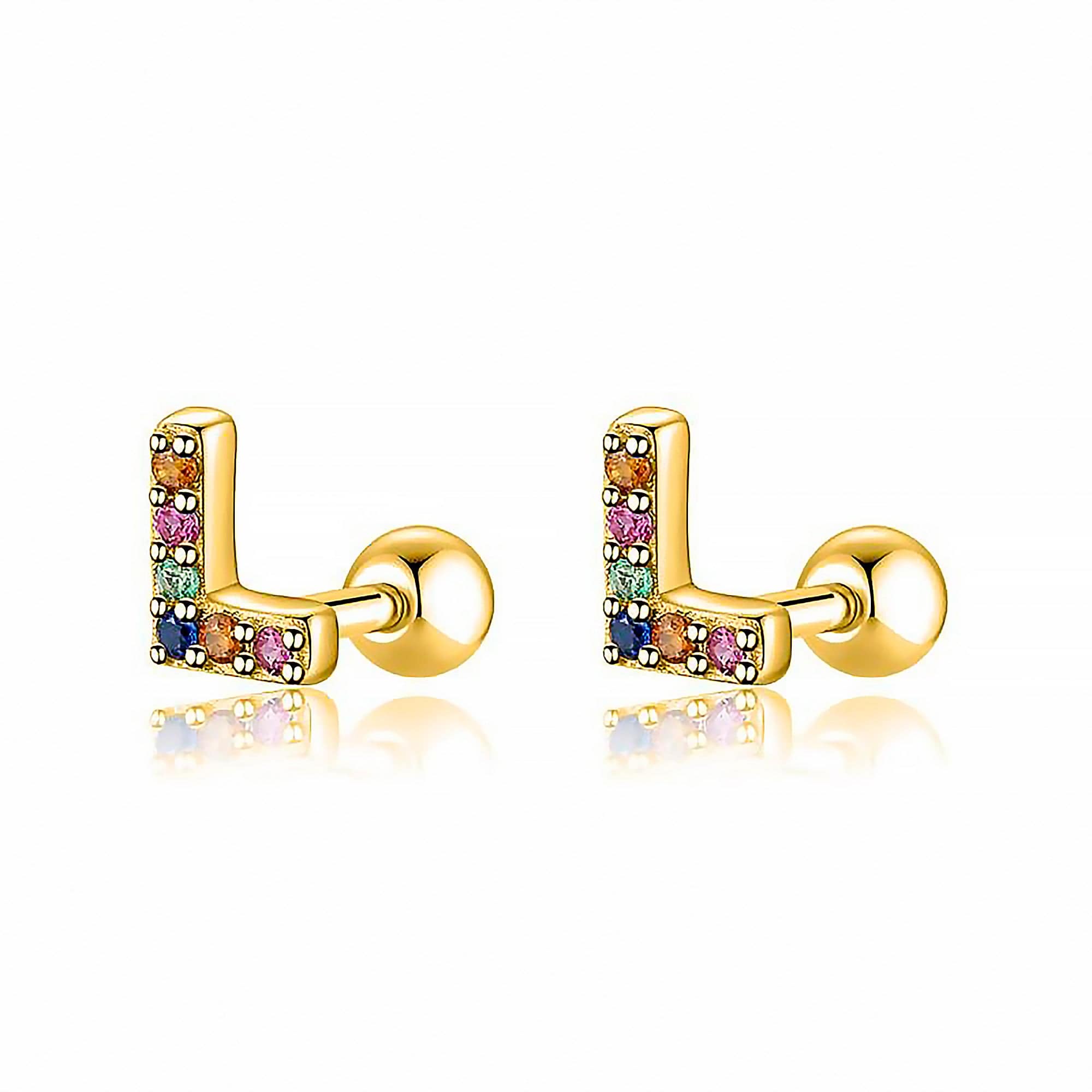 Letria - Personalised Colourful Rhinestone Initial Earrings