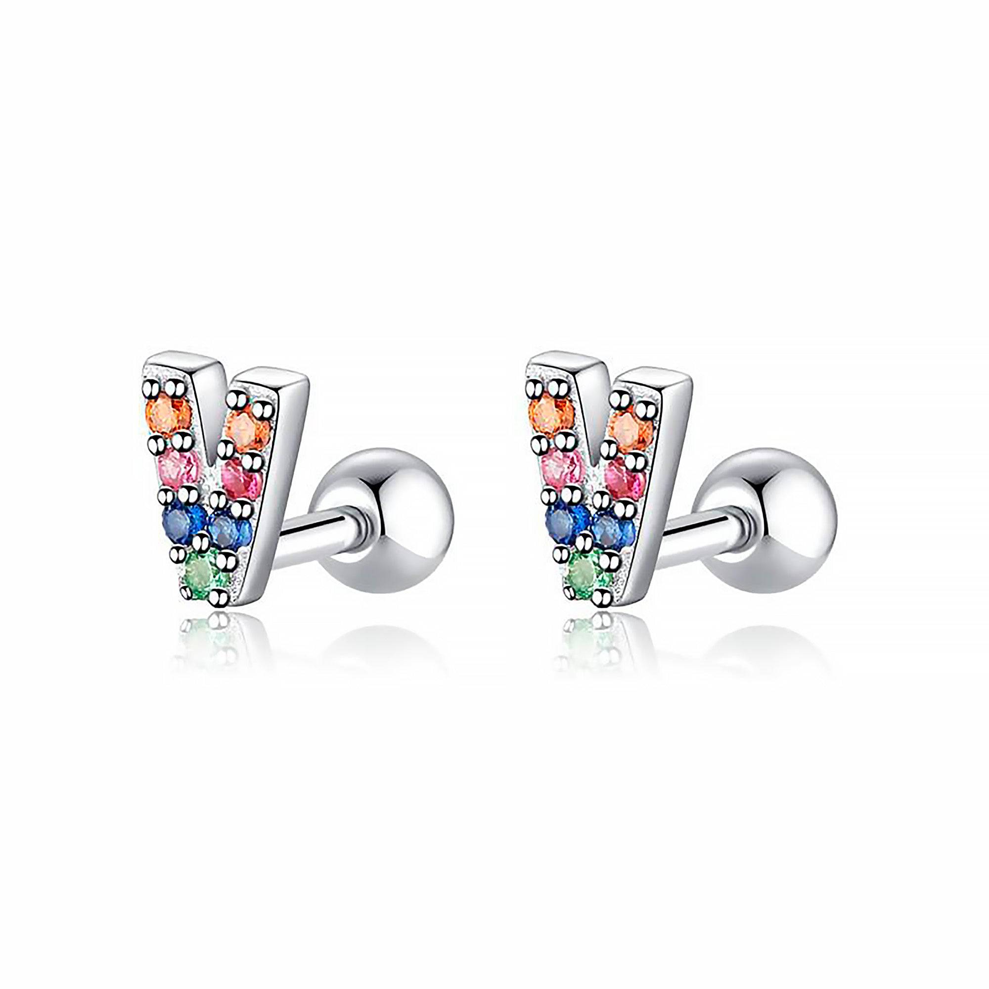 Letria - Personalised Colourful Rhinestone Initial Earrings