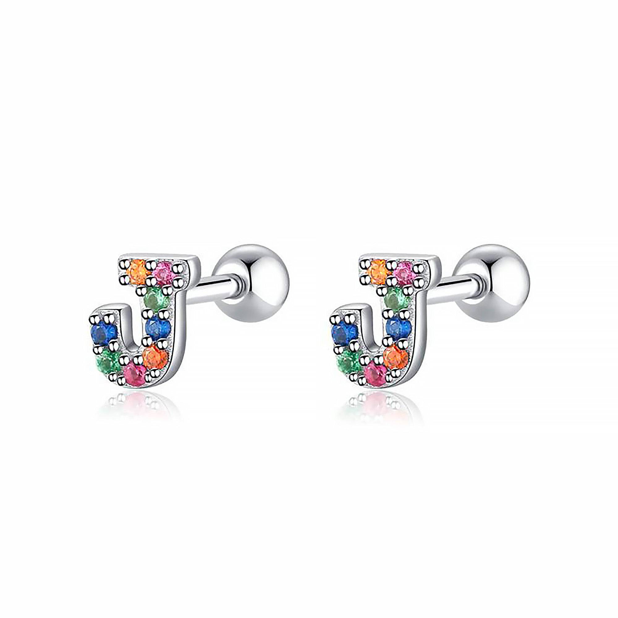 Letria - Personalised Colourful Rhinestone Initial Earrings