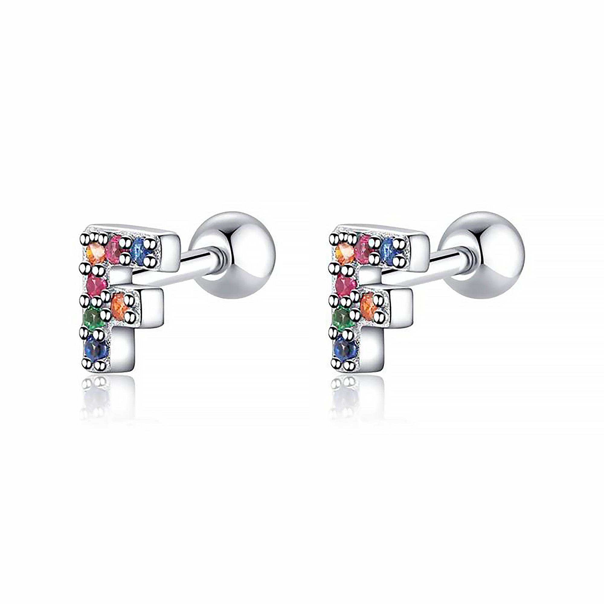 Letria - Personalised Colourful Rhinestone Initial Earrings