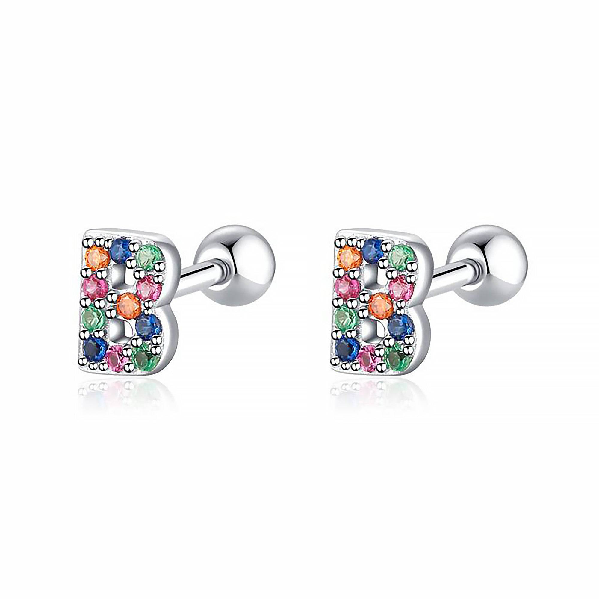Letria - Personalised Colourful Rhinestone Initial Earrings