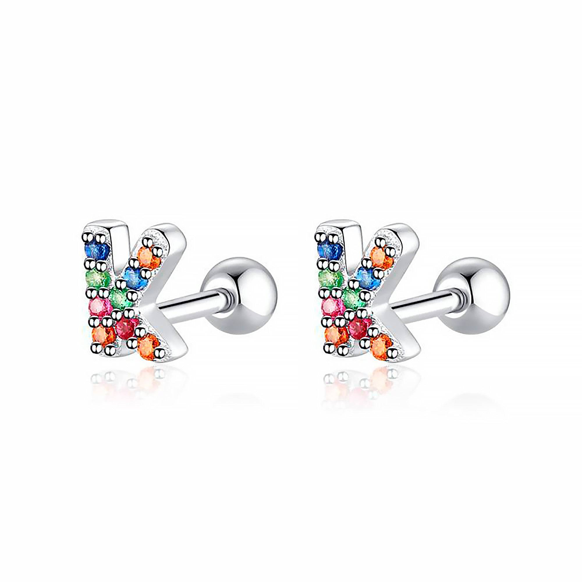 Letria - Personalised Colourful Rhinestone Initial Earrings
