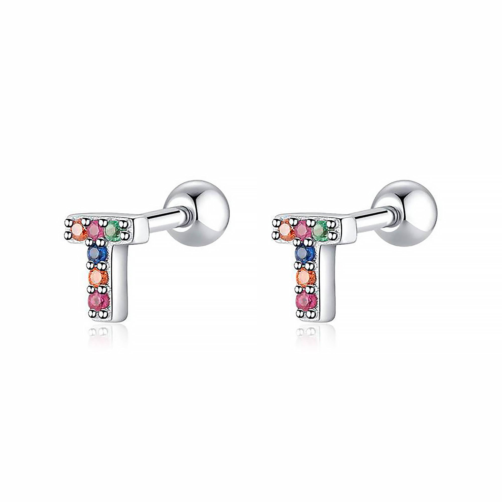 Letria - Personalised Colourful Rhinestone Initial Earrings