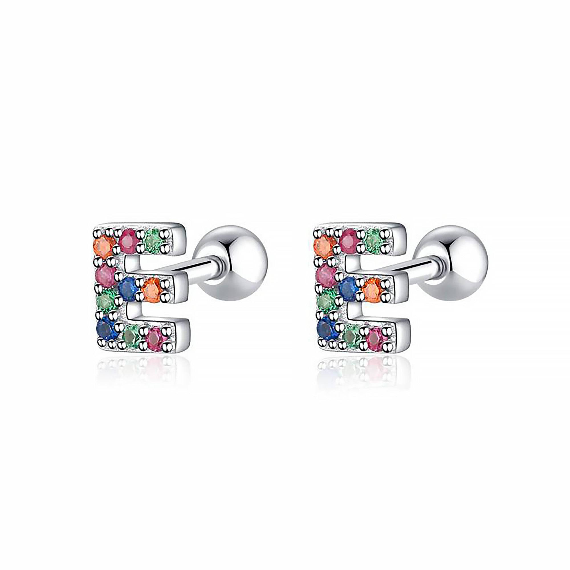 Letria - Personalised Colourful Rhinestone Initial Earrings