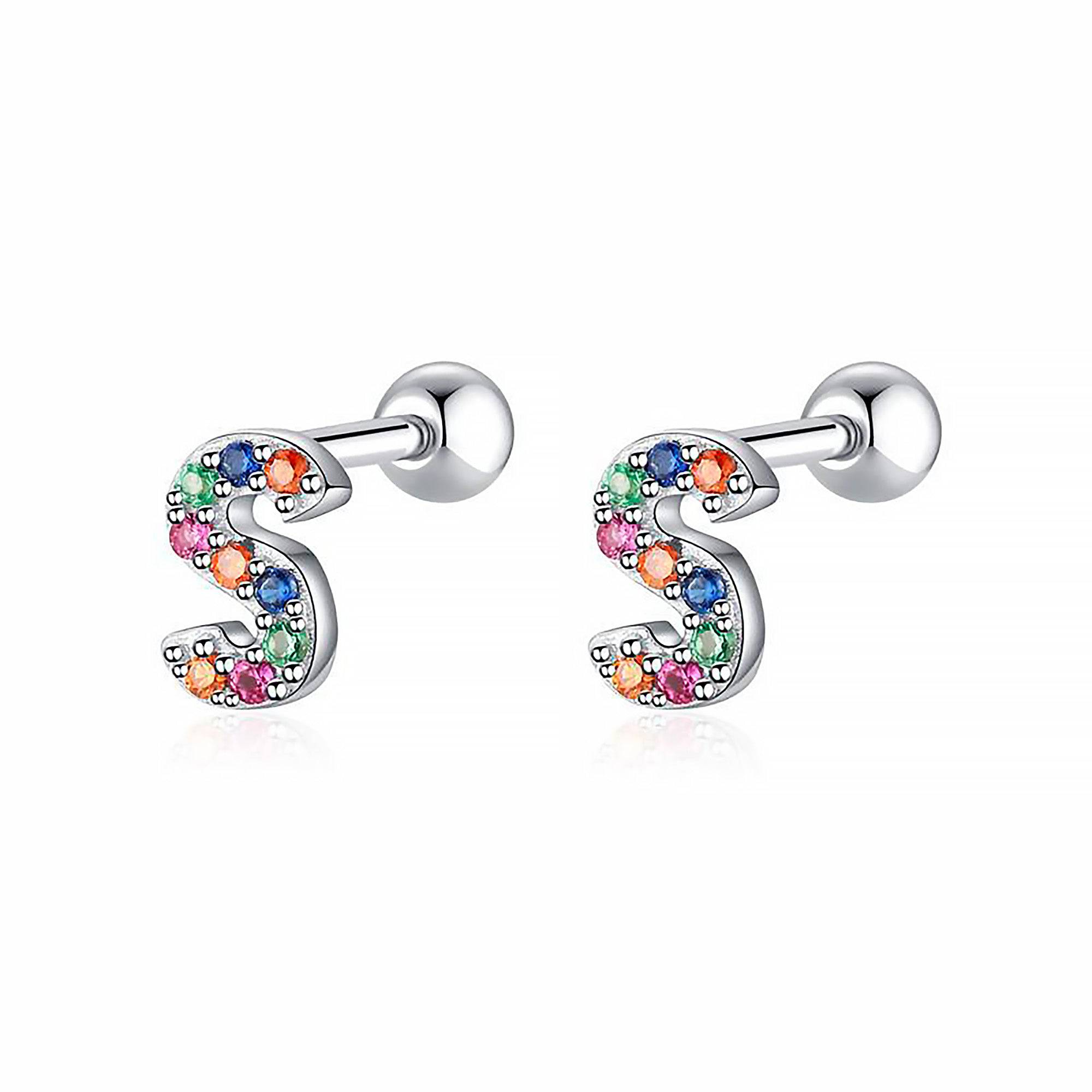 Letria - Personalised Colourful Rhinestone Initial Earrings