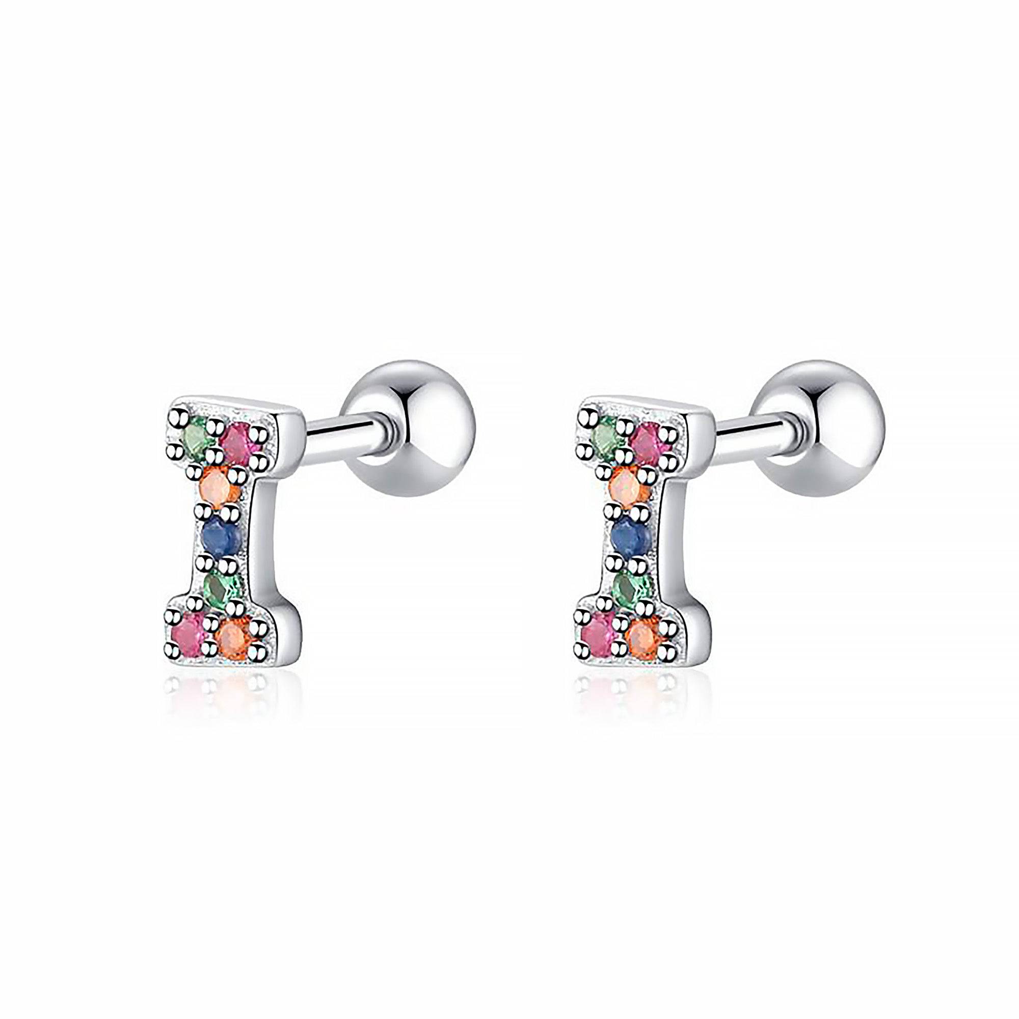 Letria - Personalised Colourful Rhinestone Initial Earrings