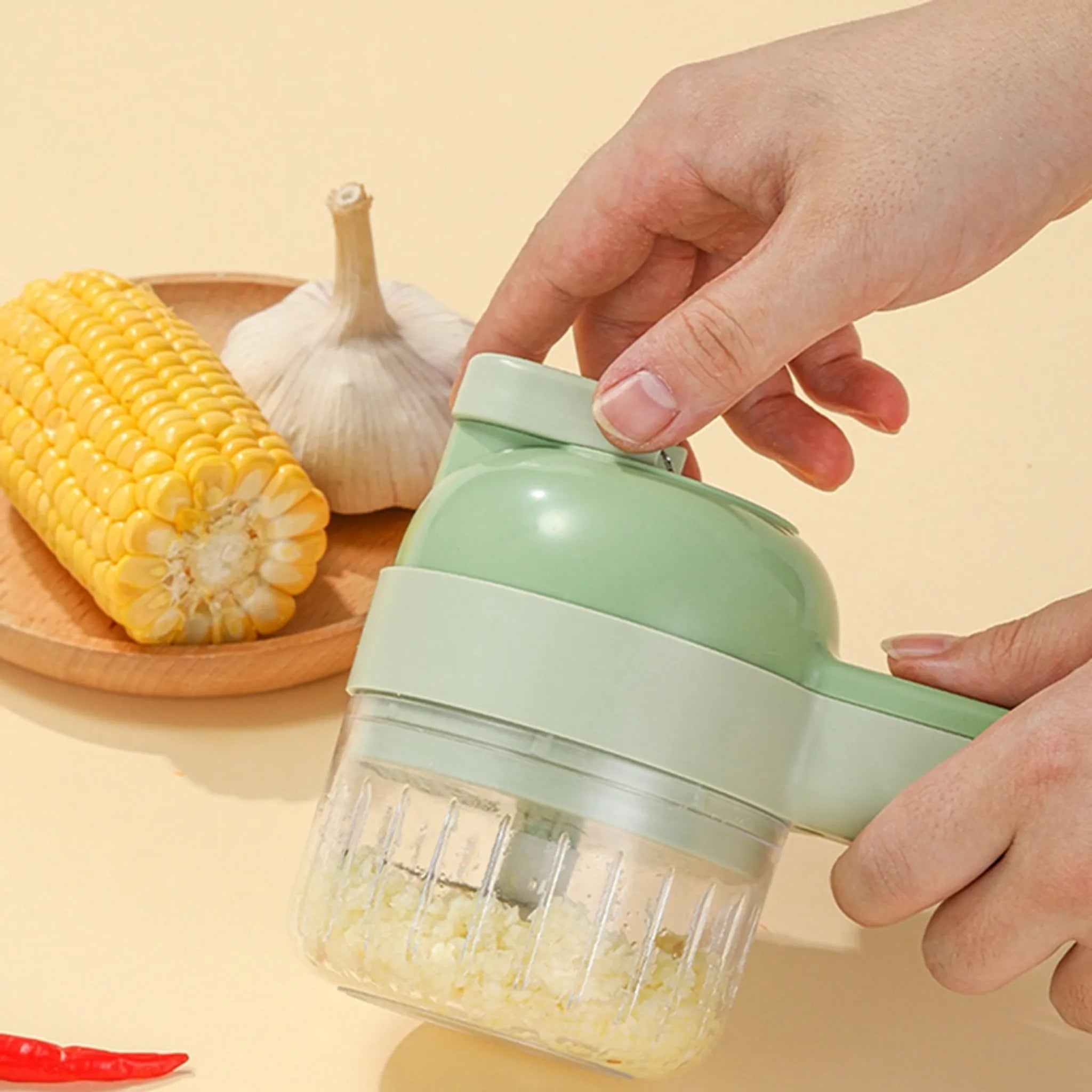 CookEase - Mini Robot de Cuisine Multifonction Rechargeable et Autonettoyant