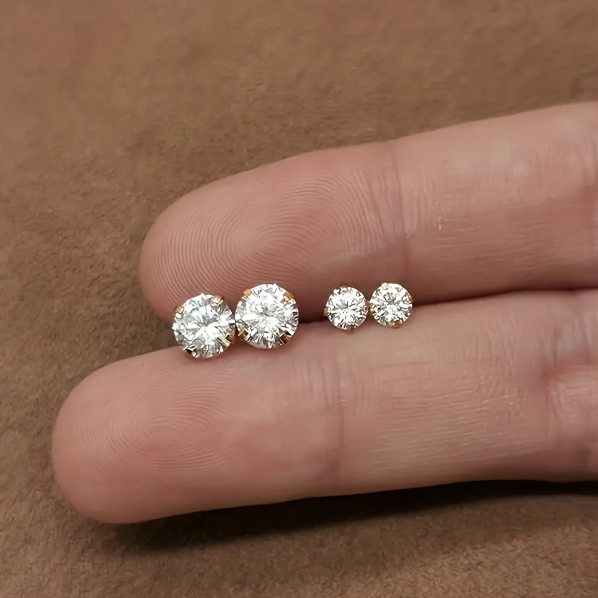 Lumen Sparkle - Titanium and Cubic Zirconia Stud Earrings