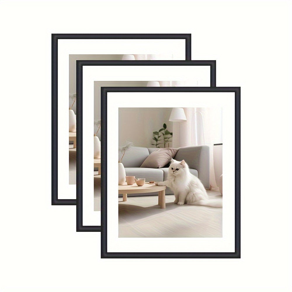 GalleryFrame - Set of 3 Black Photo Frames for Wall and Table