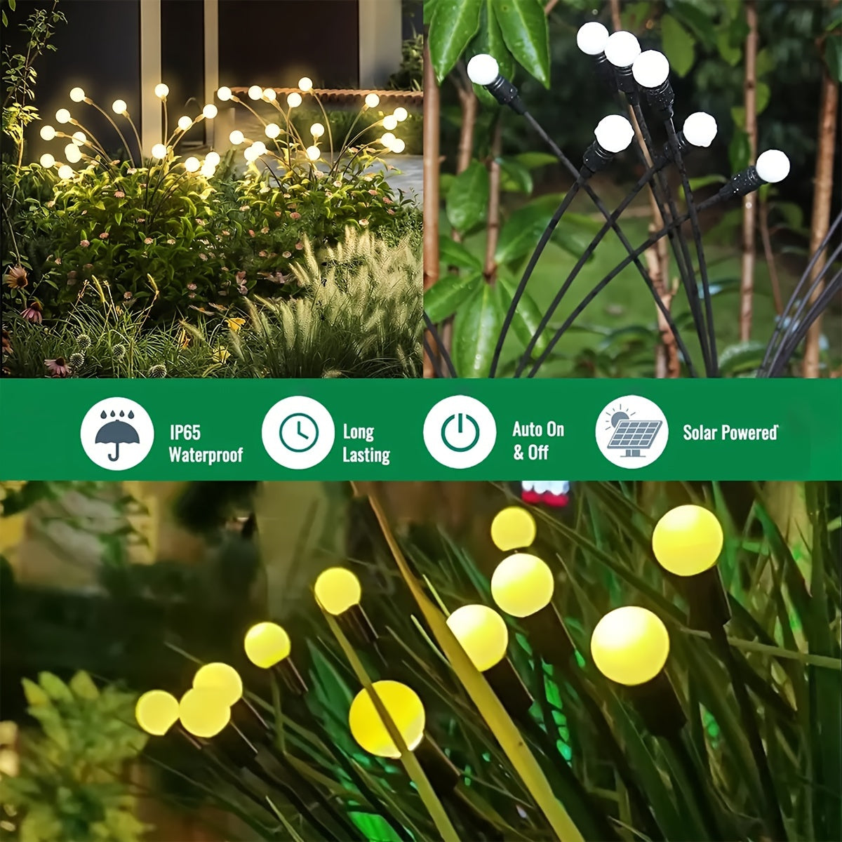 SolarFirefly Lights - Solar LED Firefly String Lights for the Garden