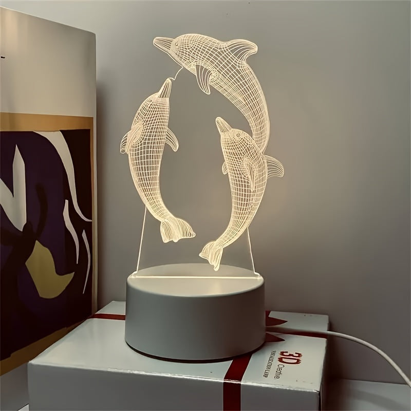 GeoDolphin - 3D Illusion LED Table Lamp