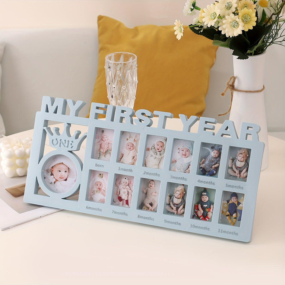 BabyMemories - Keepsake Photo Frame for Baby's First 12 Months