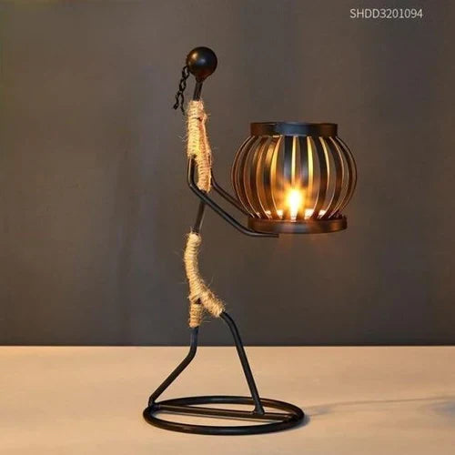 VintageMan - Bougeoir Rétro Élégant pour Intérieur