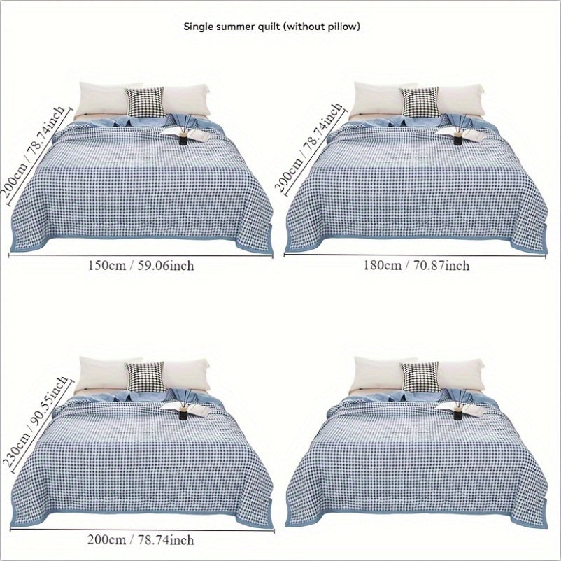 TwillCrest - Preppy Checkered Summer Bedspread, Lightweight and Breathable