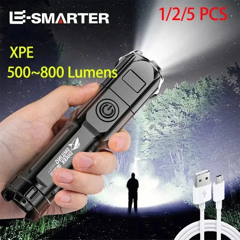 PowerBeam - Lampe Torche LED Rechargeable avec Zoom