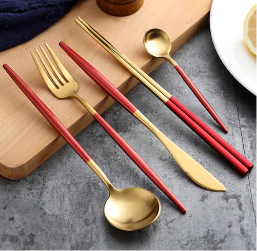 EliteDine - 24-Piece Gold and Silver Cutlery Set for Luxury Dining