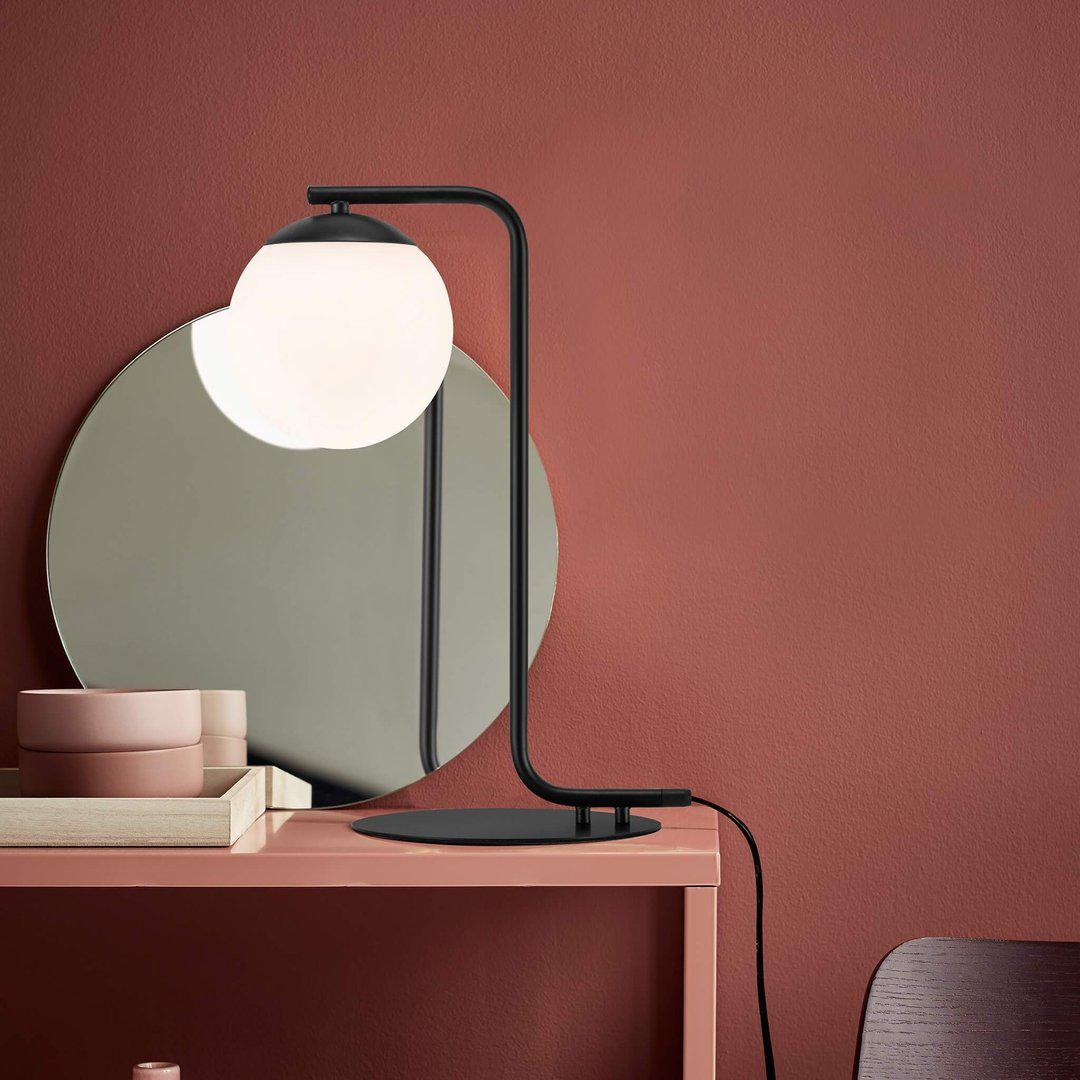 Grant Prestige - Black Table Lamp with Opal Glass Dome