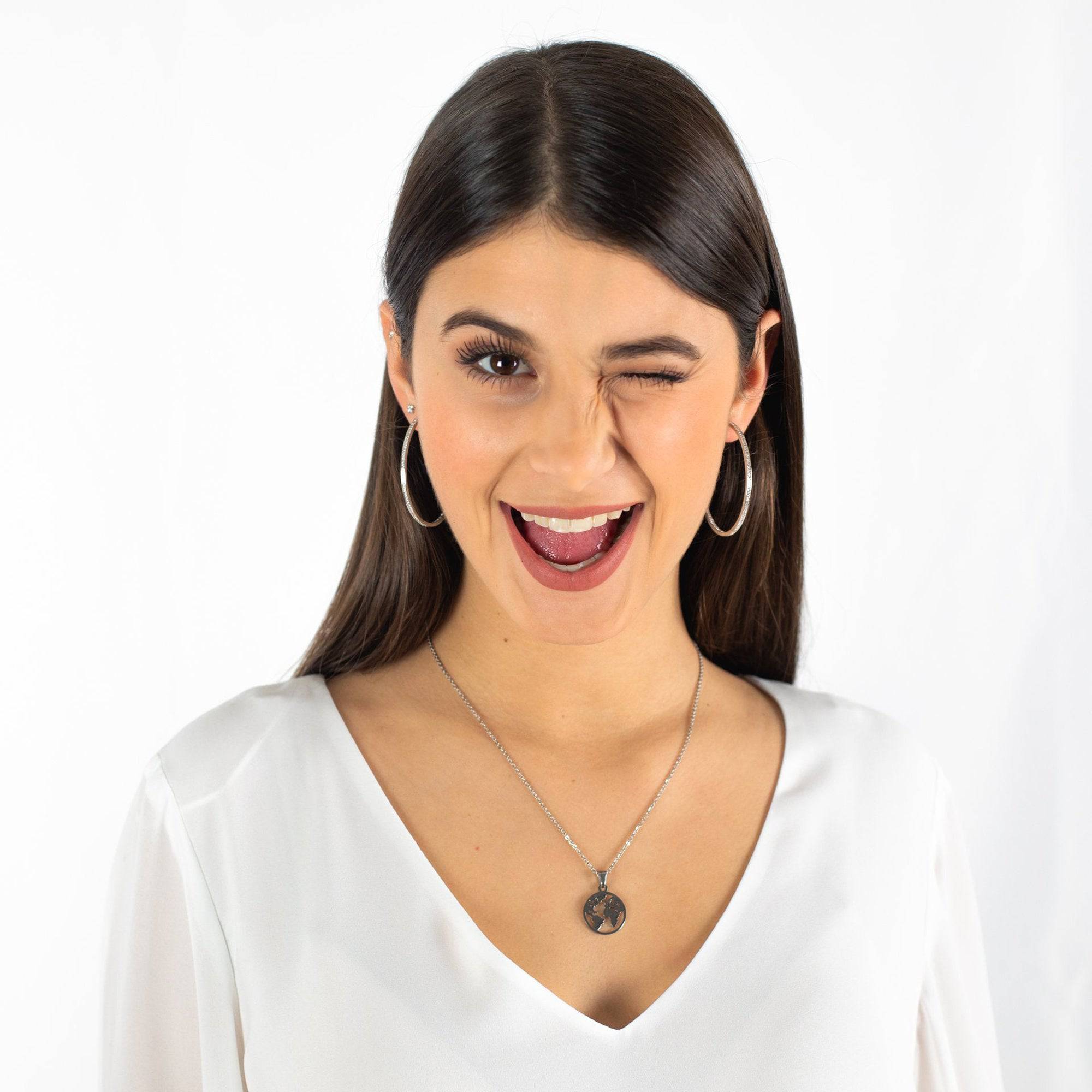 Celeste - Large Minimalist Silver Hoop Earrings