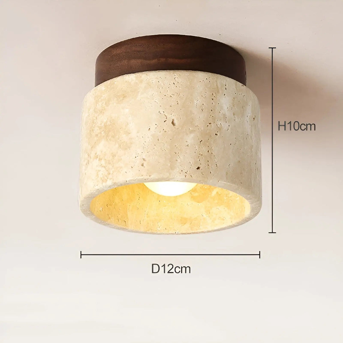 Tonoka - Japanese Travertine and Wood LED Ambient Lamp