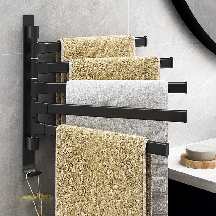 Towelix - Modern 5-Arm Black Towel Rack