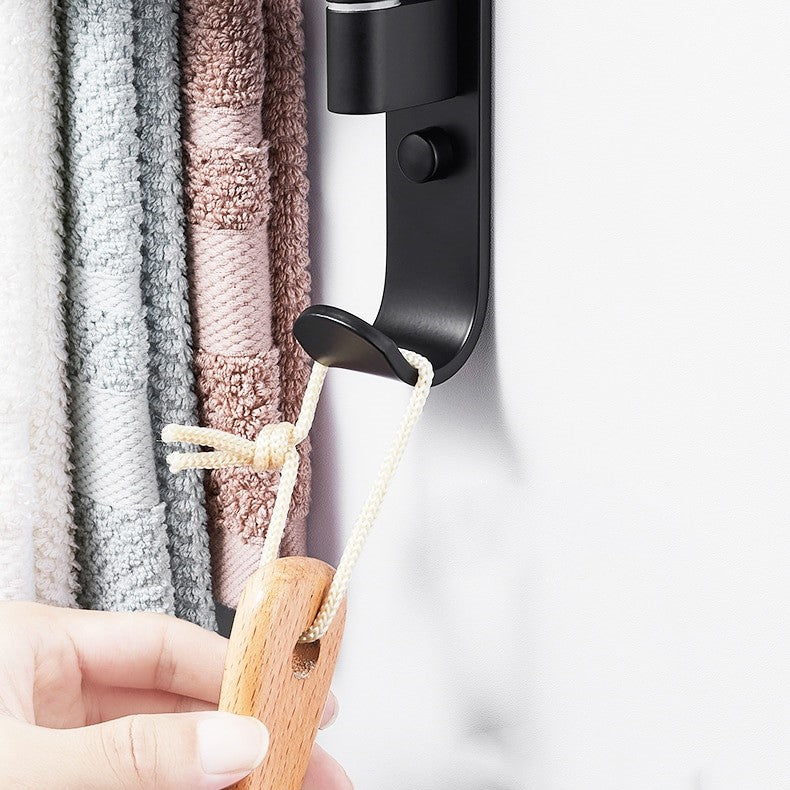 Towelly - Elegant Black Metal 4-Arm Towel Rack