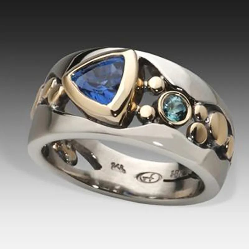 Isolde - Bague cristal bleu vintage charmante