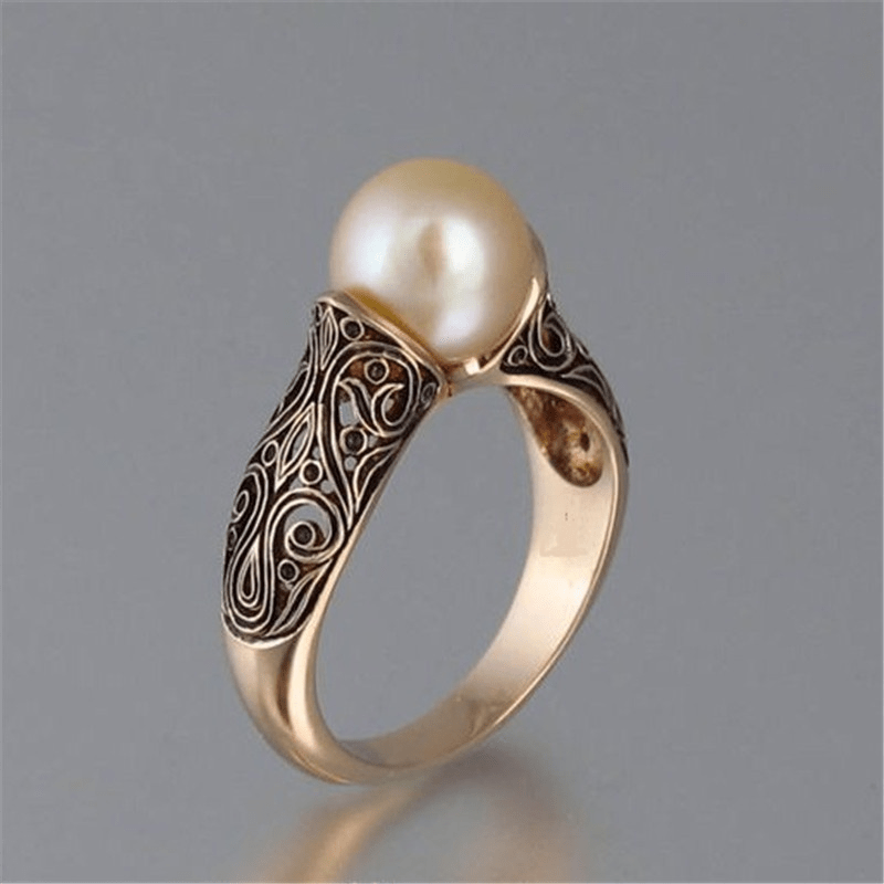 Aurelia Bague Or Vintage – Perle Délicate Intemporelle