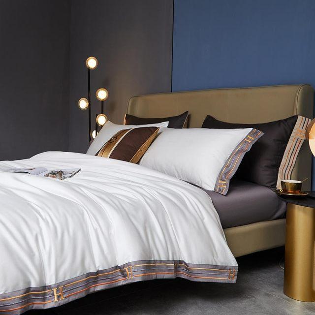 Visna Luxe - White Egyptian Cotton Duvet Cover Set