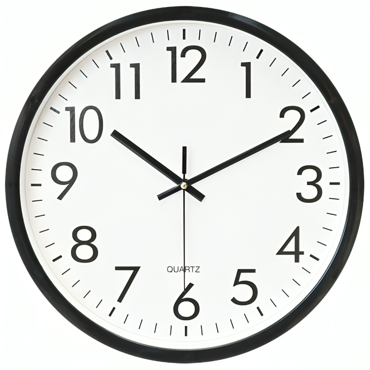 LunexTime - Black Atomic Wall Clock for Indoor and Outdoor Use