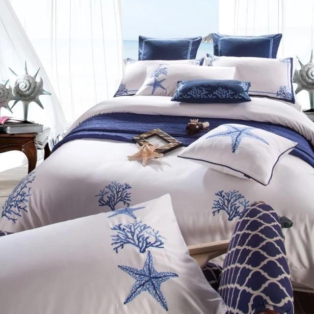 Blue Coral - Luxury Egyptian Cotton Duvet Cover