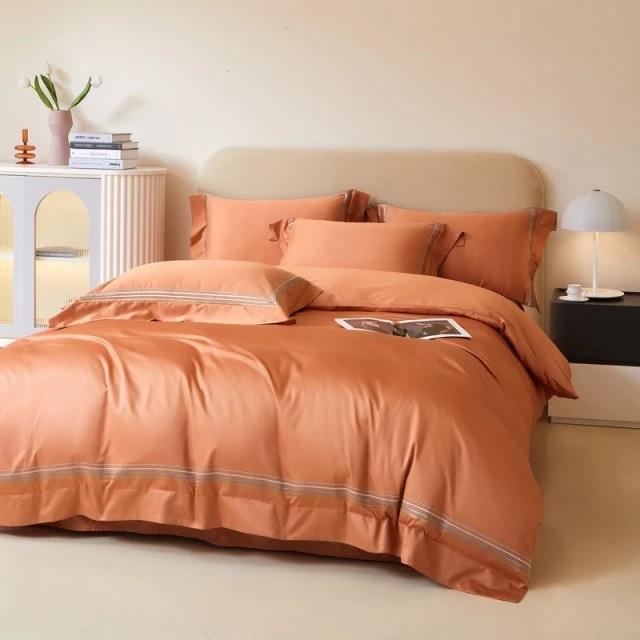 Amsterdam Orange - Parure de lit en coton égyptien de luxe
